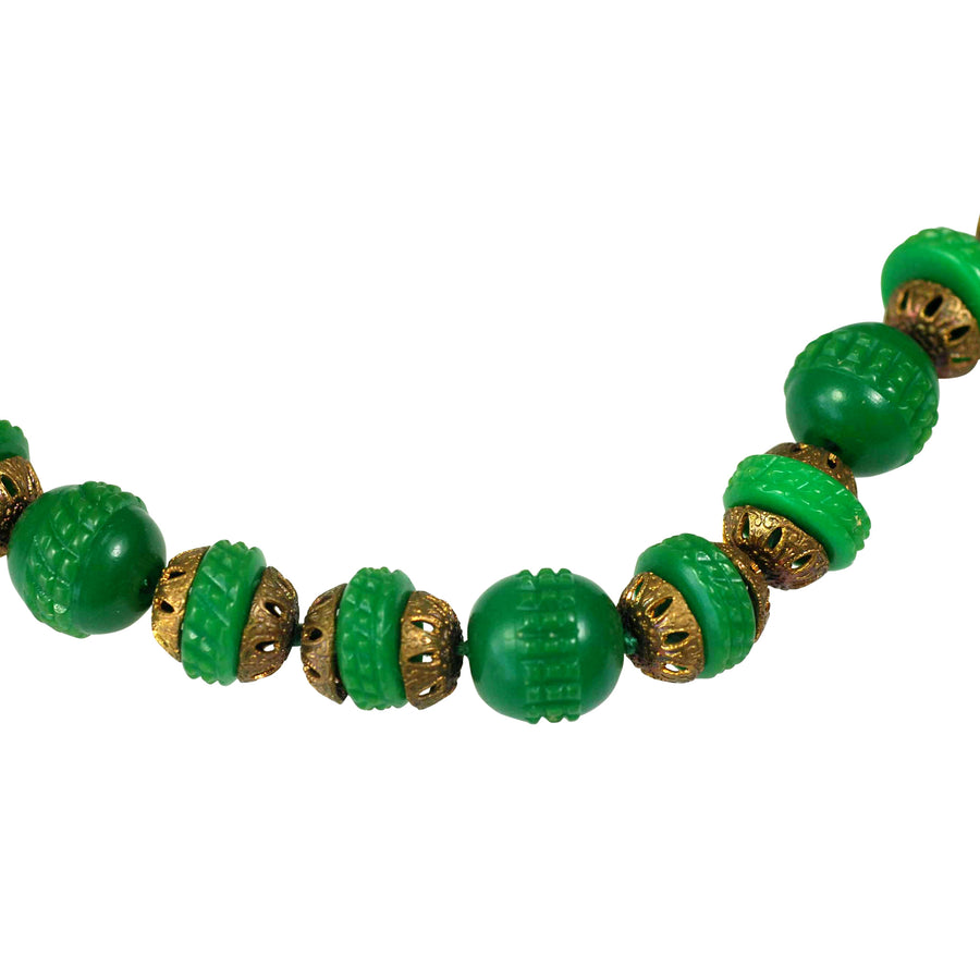 1930’s Green resin deco beads