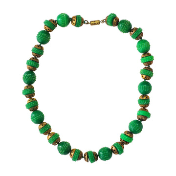 1930’s Green resin deco beads