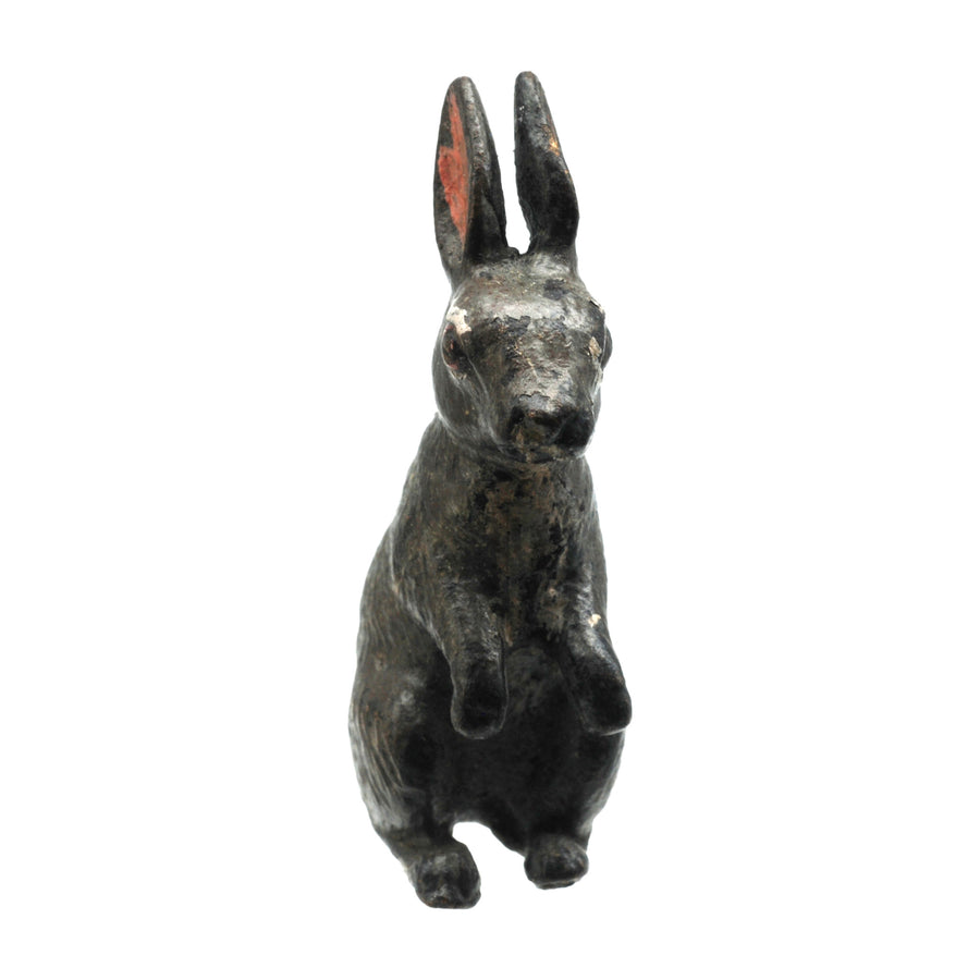 Antique Cold Painted Bergman Bronze Rabbit - Front 2