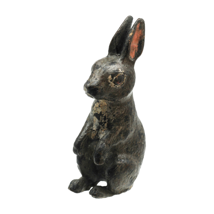 Antique Cold Painted Bergman Bronze Rabbit - Front