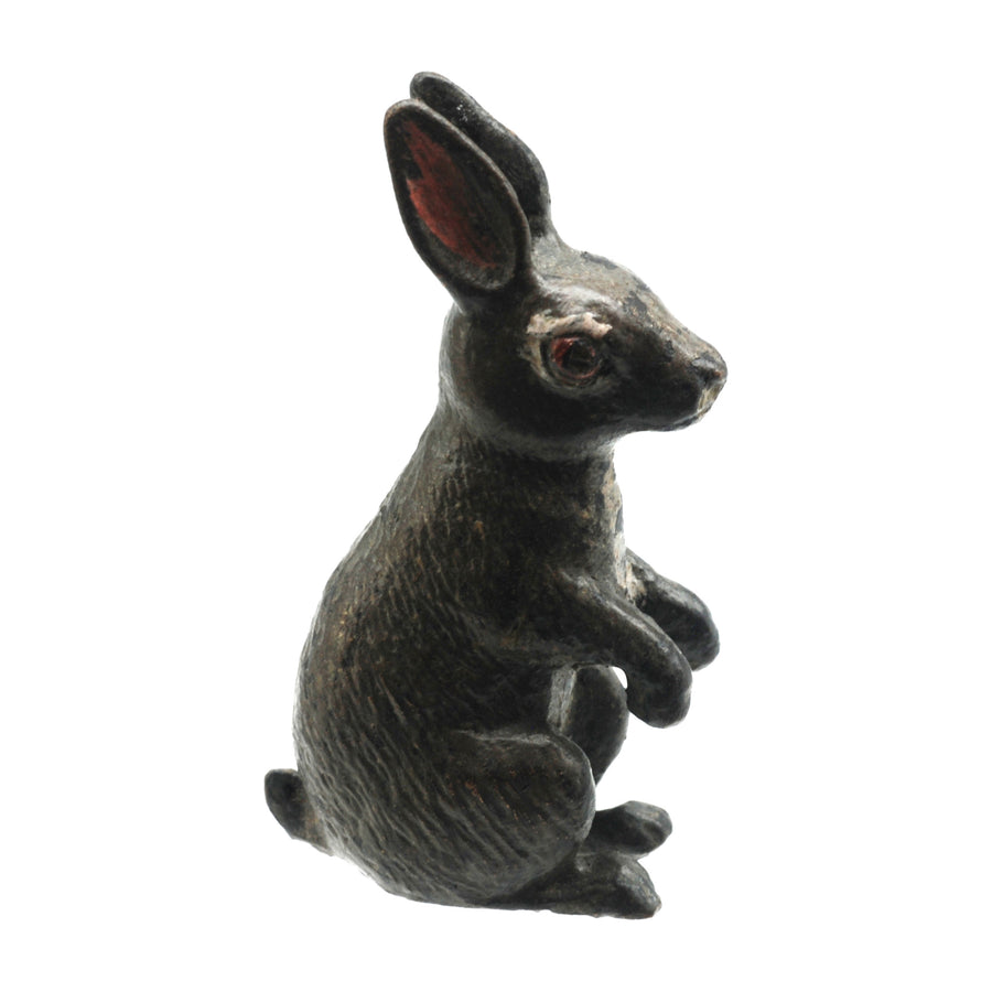 Antique Cold Painted Bergman Bronze Rabbit - Right