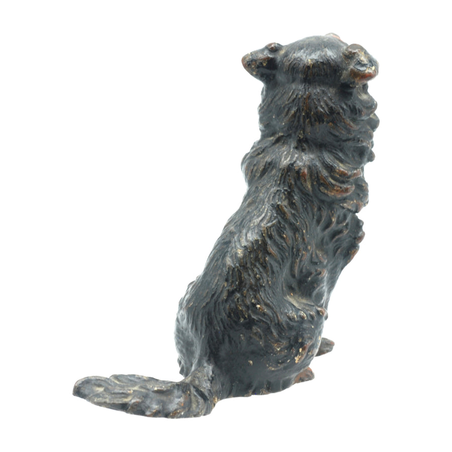 Antique Austrian Hand Painted Collie Dog Figure - Back