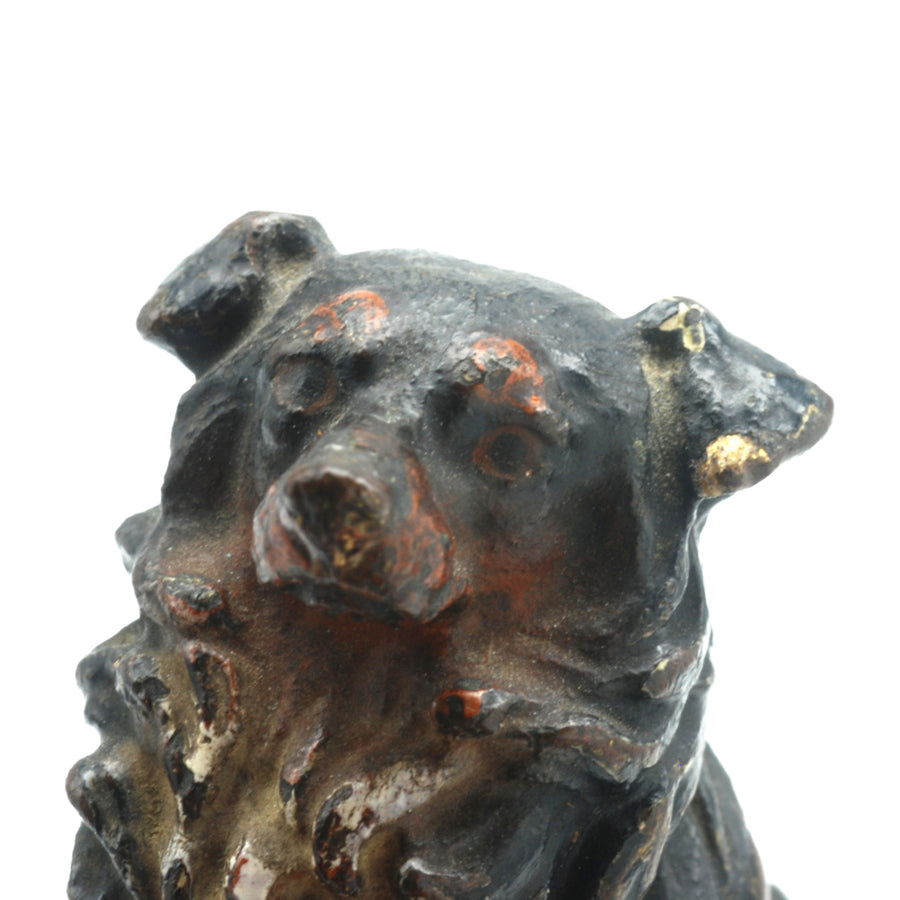 Antique Austrian Hand Painted Collie Dog Figure - Head