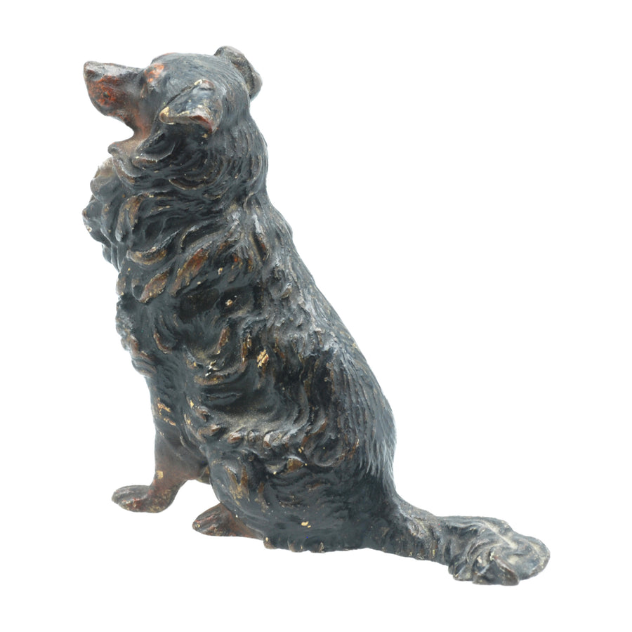 Antique Austrian Hand Painted Collie Dog Figure - Right Side