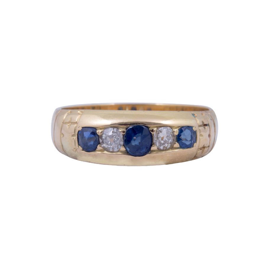 Antique 18ct Diamond and Sapphire Ring.