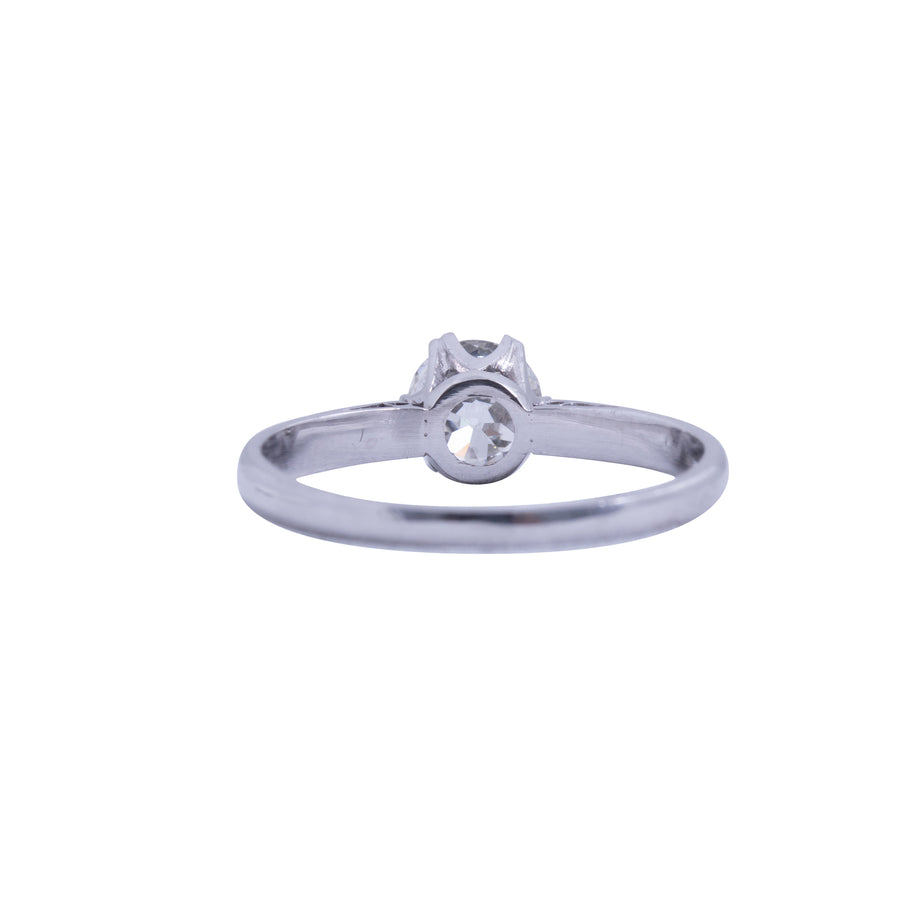 18ct White Gold Solitaire Antique Style - Back