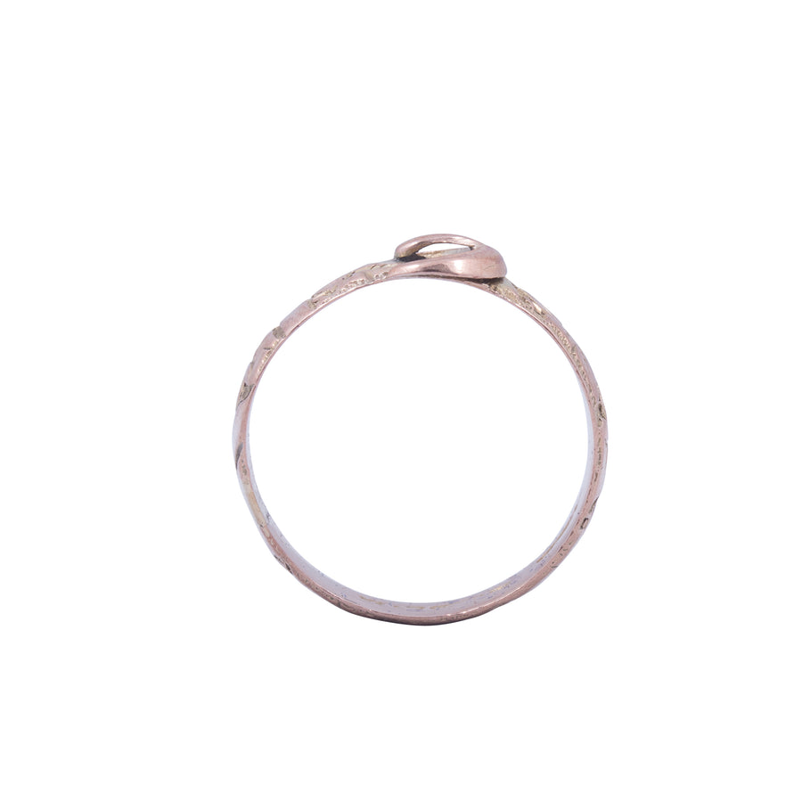 Antique 9ct Rose Gold Buckle Ring.