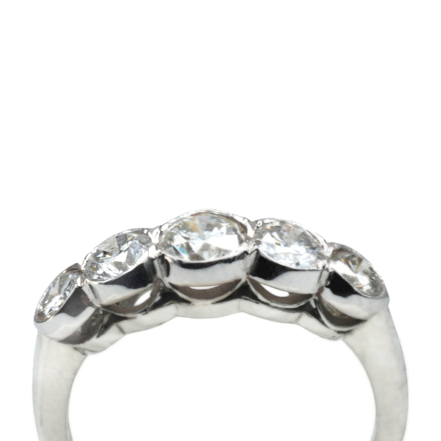Platinum 9 Stone Diamond Ring. Bespoke