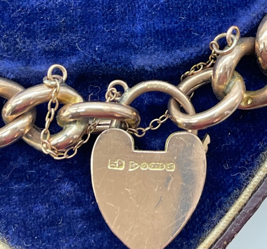 Edwardian 9ct gold curb link bracelet