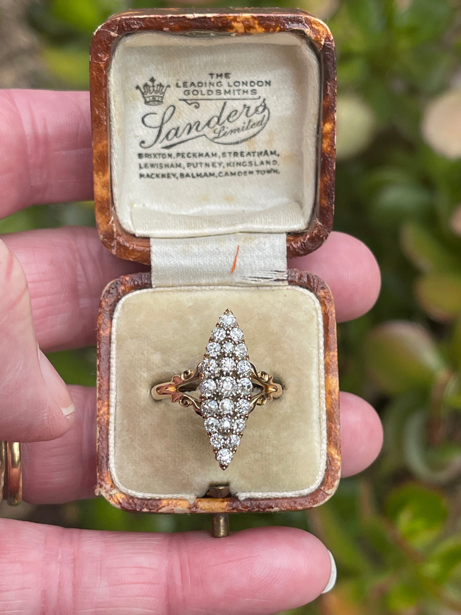 Antique 18ct Diamond Marquise Ring