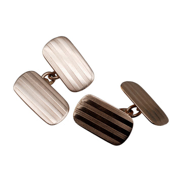 Deco 9ct Rose Gold Cufflinks - front