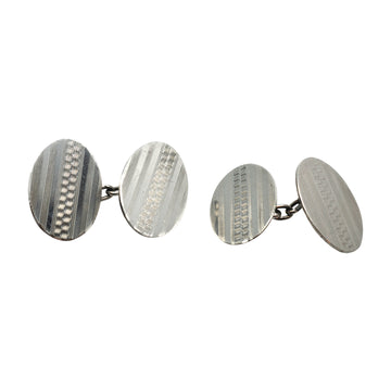Deco Sterling Silver Cufflinks - front