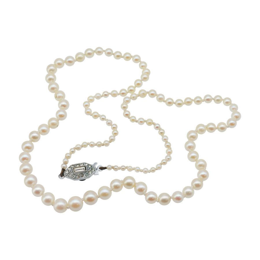 Creamy Vintage Graduated Pearls with Paste Clasp