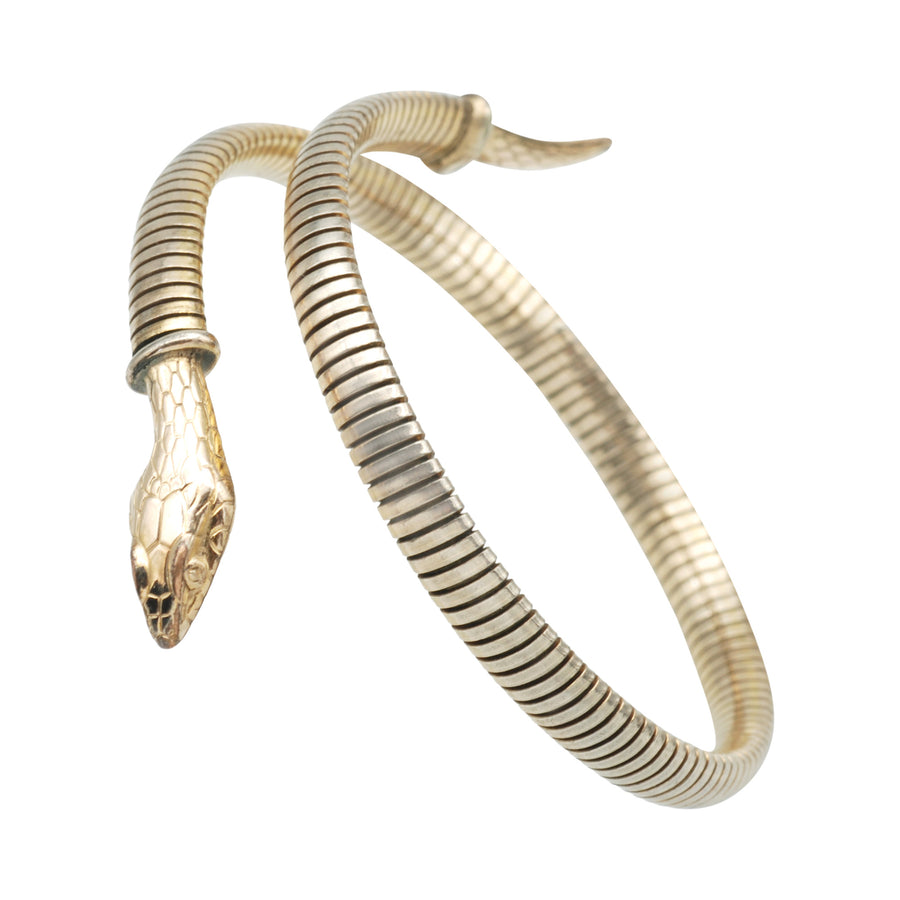 1920's Gold Plated German Snake Bracelet