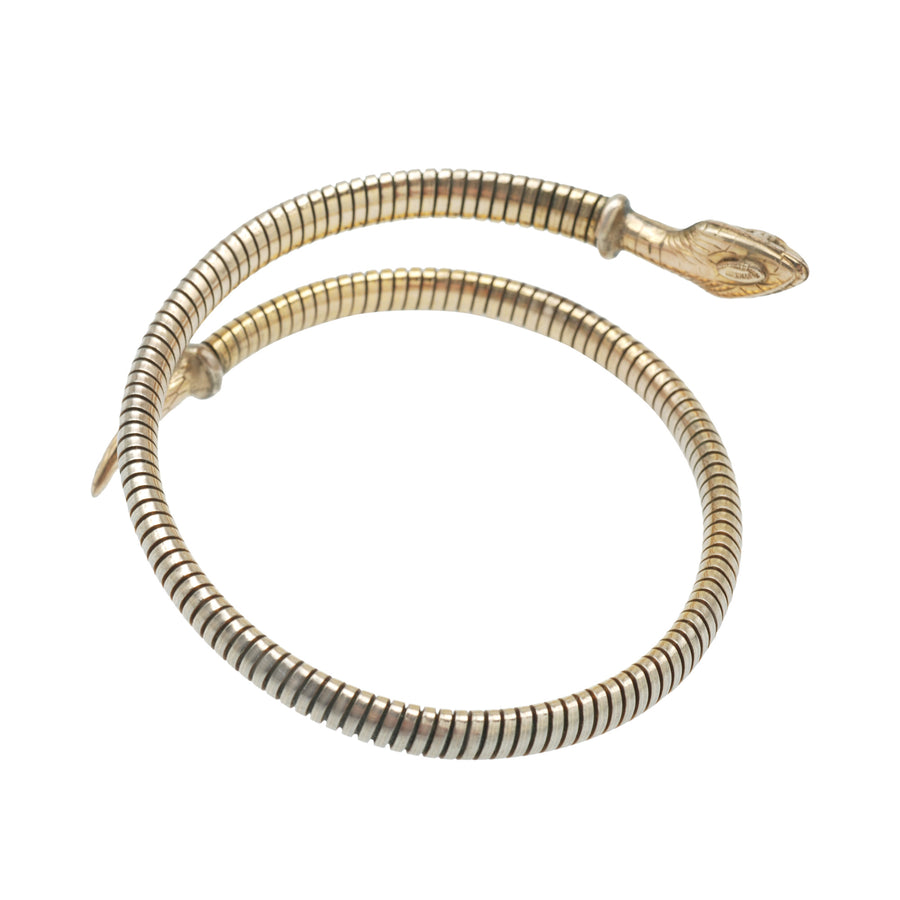 1920's Gold Plated German Snake Bracelet