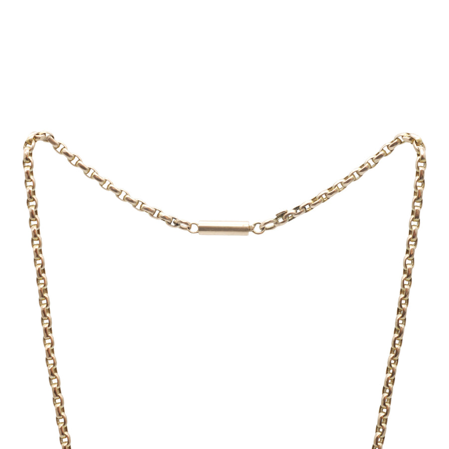 Antique 9ct Rose Gold lightly Faceted Belcher Neck Chain.