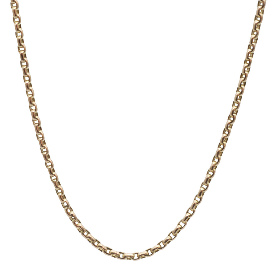 Antique 9ct Rose Gold lightly Faceted Belcher Neck Chain.
