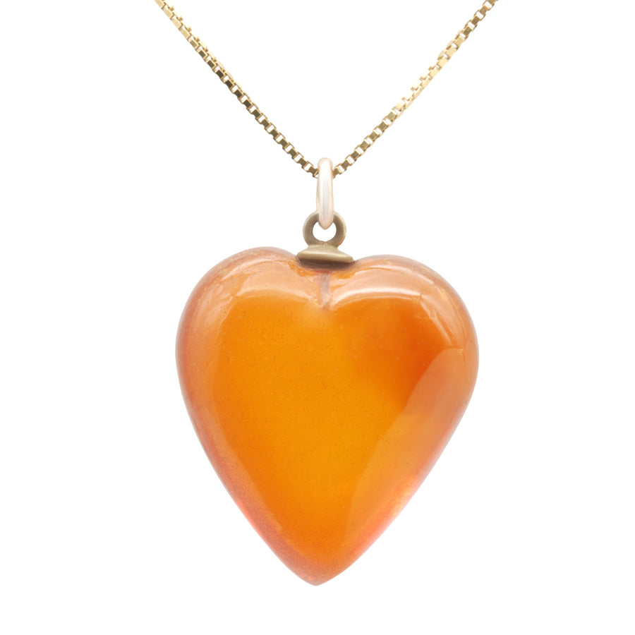 Victorian Carved Amber heart