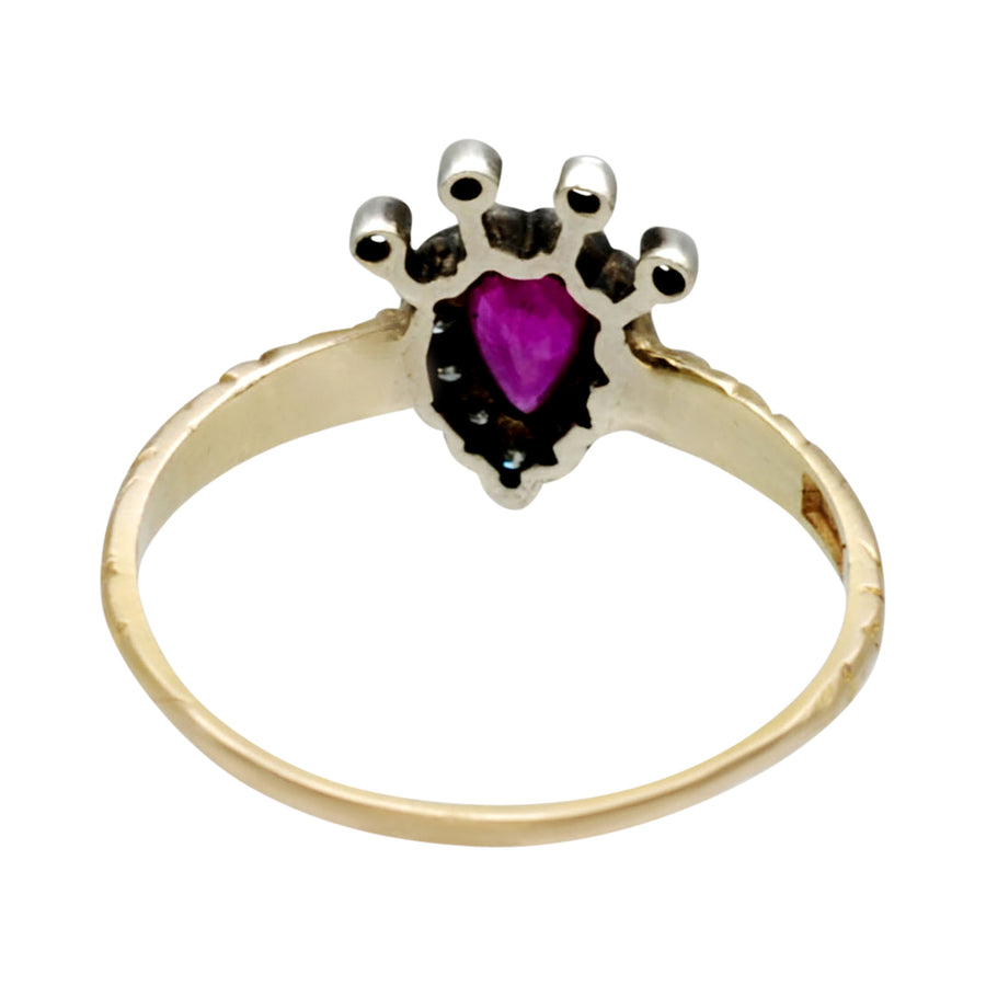Antique 15ct Gold Diamond and Ruby Crown Ring