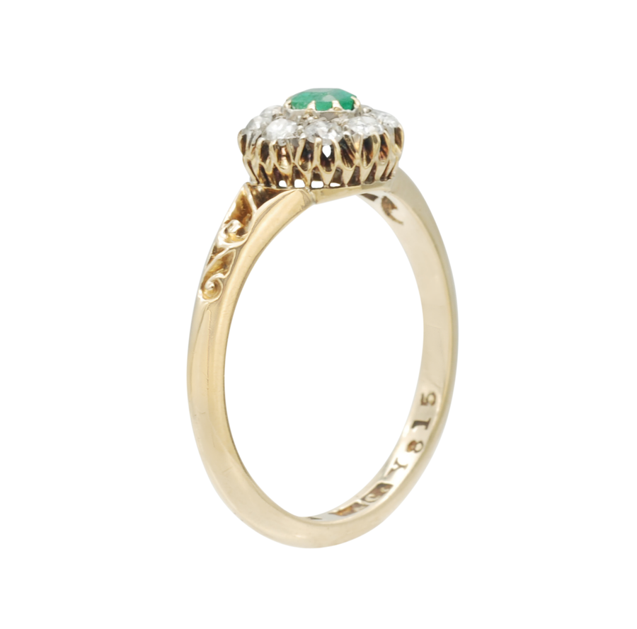 Victorian 18ct Diamond and Emerald ring