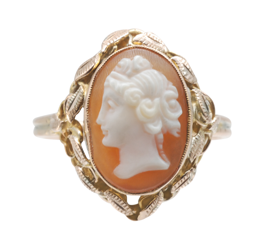 Antique 9ct Rose Gold and Cameo Ring