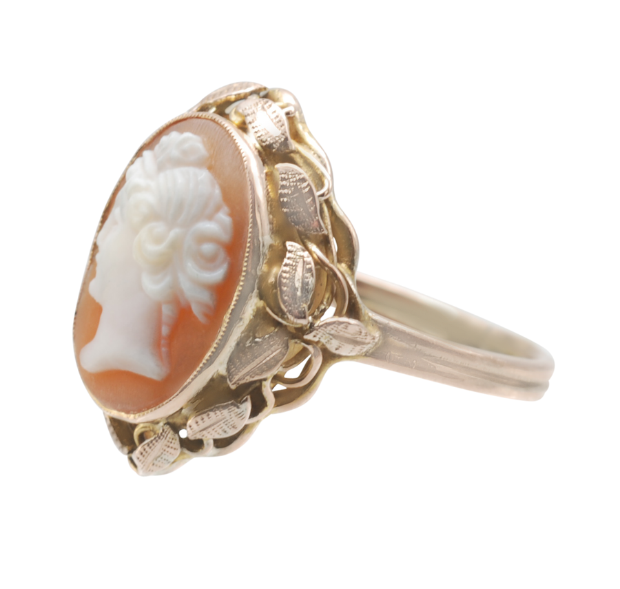 Antique 9ct Rose Gold and Cameo Ring
