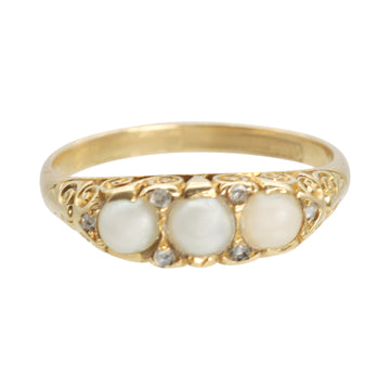 18ct Victorian Pearl and Diamond ring
