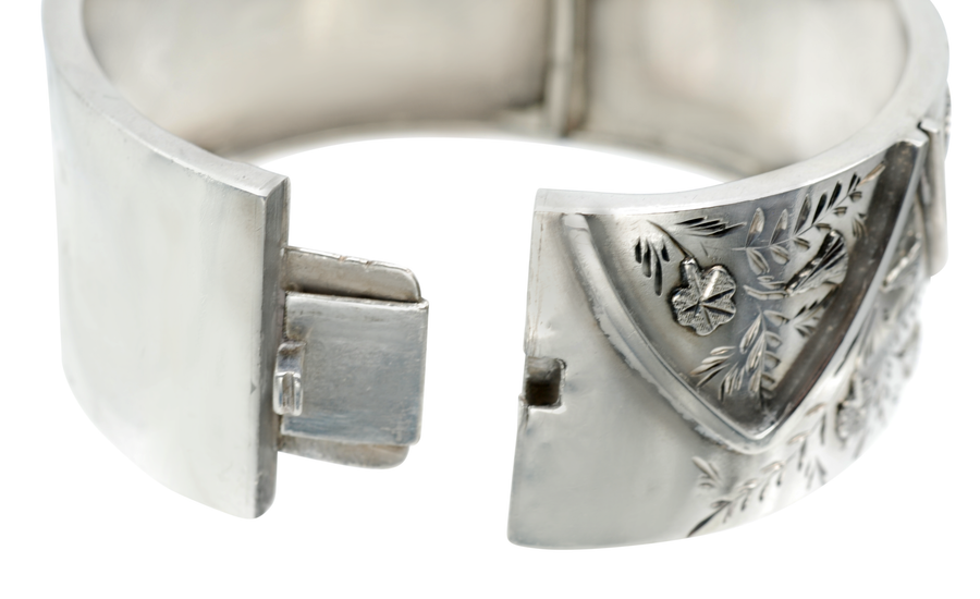 Antique Sterling  Solid Silver Cuff Bracelet.