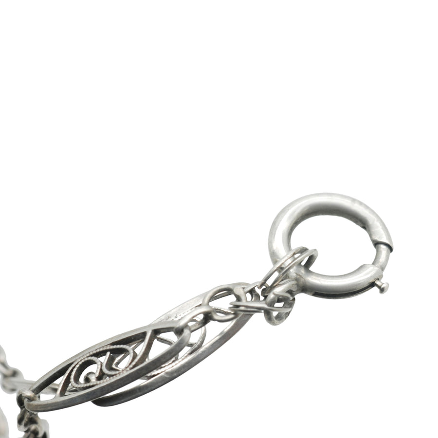 Antique French Silver Sautoir Necklace.