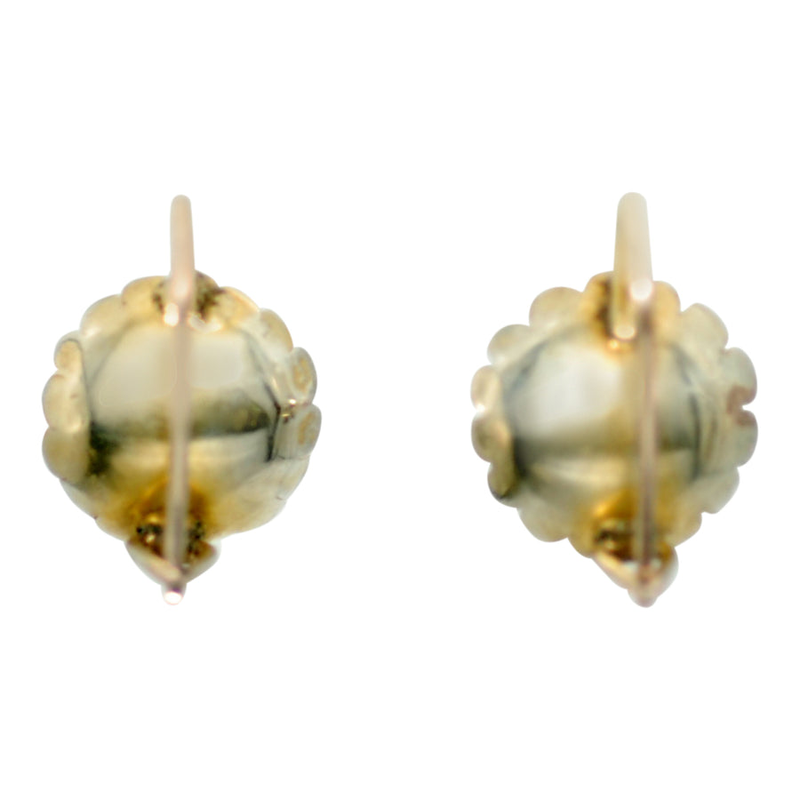 Antique Silver Gilt and Natural Pearl Earrings.