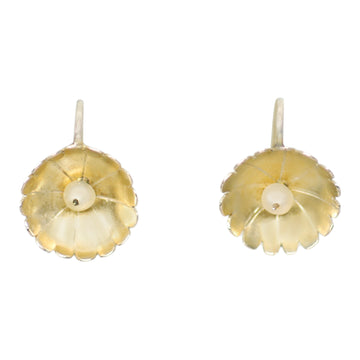Antique Silver Gilt and Natural Pearl Earrings.