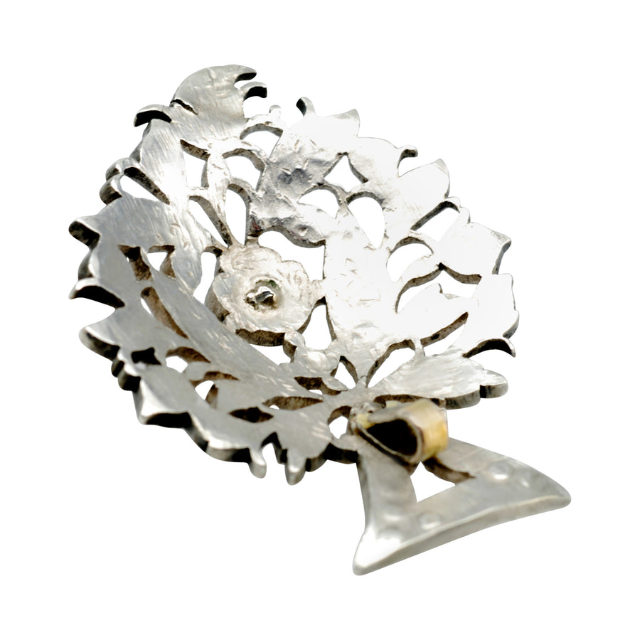 Georgian Rose-cut jargoon silver pendant