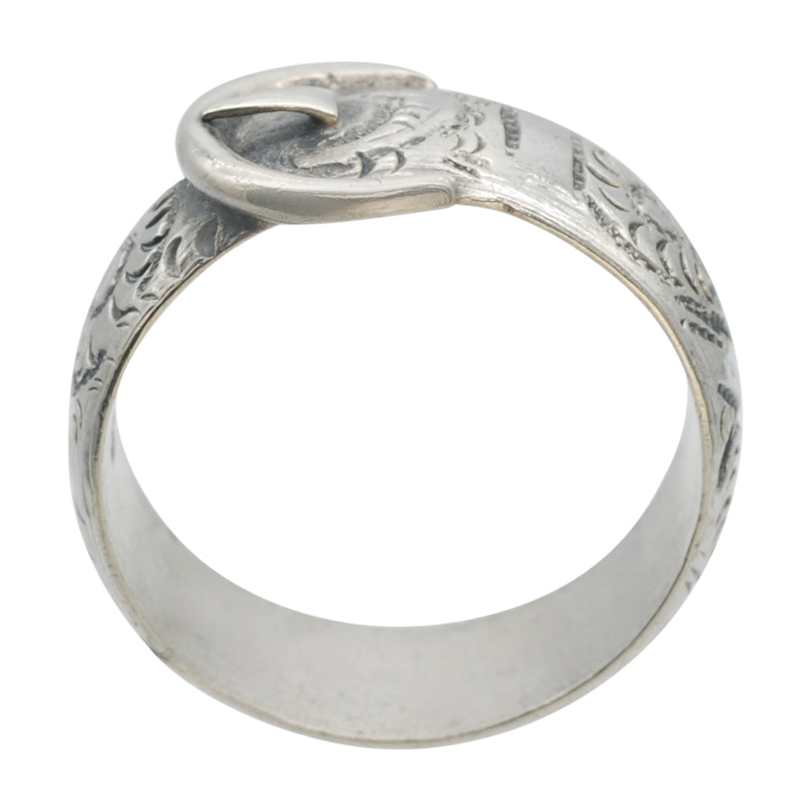 Victorian silver buckle ring