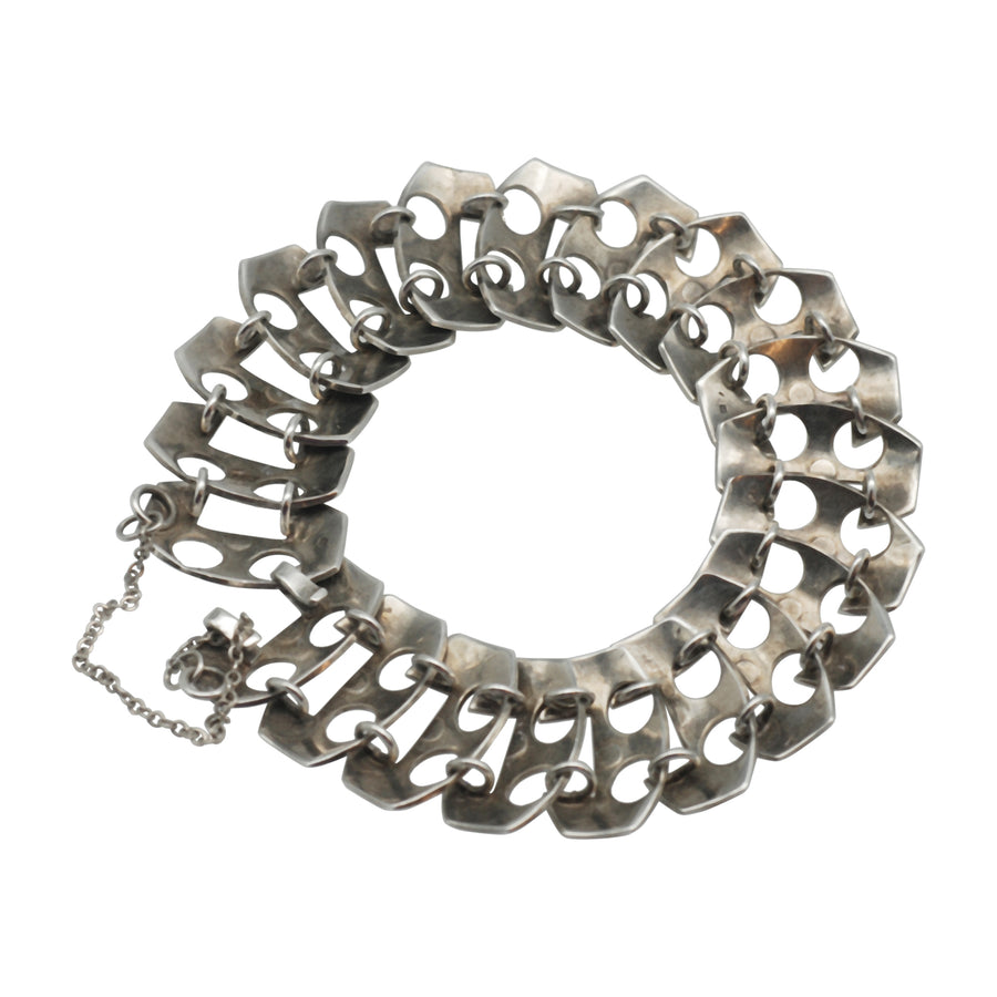 1970’s Modernist Silver Bracelet - Detail