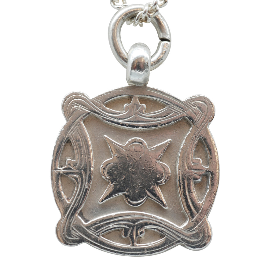 Deco Sterling Silver Fob Medallion.