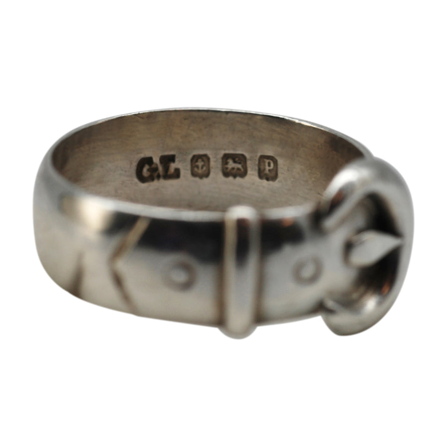 Edwardian Antique Silver Buckle Ring
