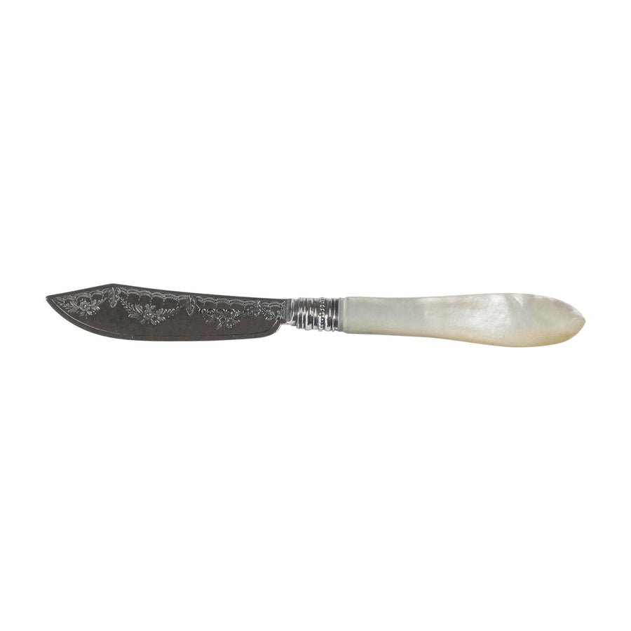 Victorian Sterling Silver & Mother of Pearl Butter Knife